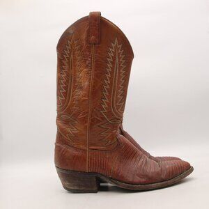 Dan Post Exotic Lizard Brown Leather Men's Size 9 D Western Cowboy Boots 6836